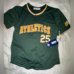 Athletics Kids Green Baseball Jersey